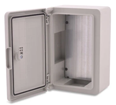 BOXEXPERT Wandschrank-Gehäuse Fleet 300x200x130mm grau ABS IP65 Abschließbar