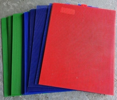 Lot of 19 Darice Plastic Canvas Mesh Sheets Red  Blue Green Craft 10½'' x 13½'' 