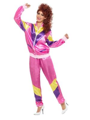 Ladies 80s Fashion Shell Suit Sportswear Icon Disco Fancy Dress