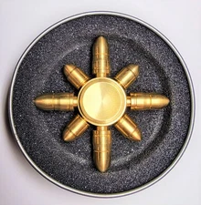 Valentine Gift 8 Arms Bullet Points Fidget Spinner Metal Quiet Fast Spin Gold