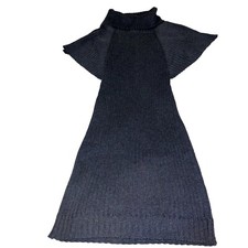 Calvin Klein Ribbed Knit Sweater Dress Dark Gray Relaxed Size S Petite *READ*