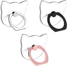 Cat Phone Ring Holder Grip- Transparent Cell Phone Ring Stand Holder Clear Ki..