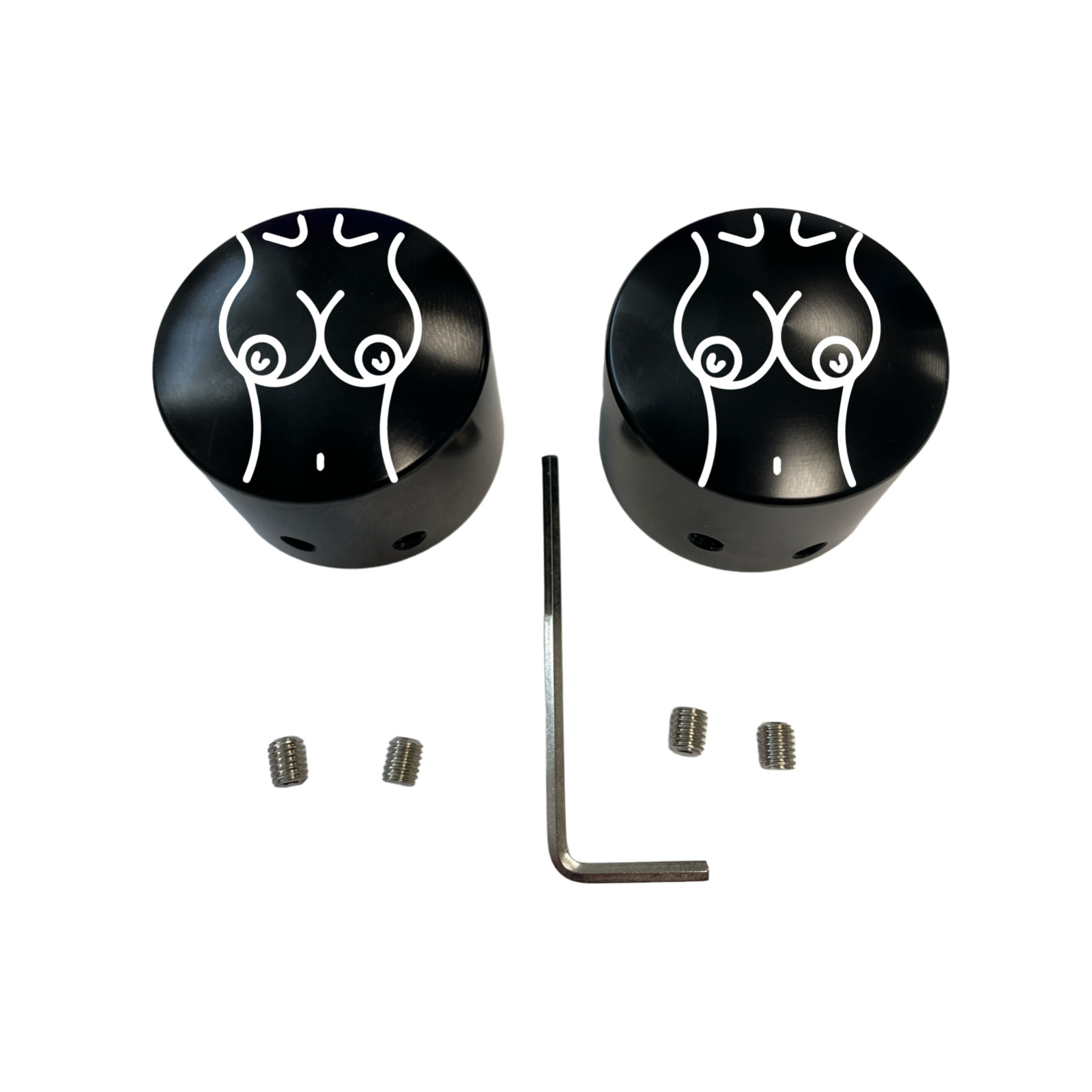 Boobies Black Front Axle Cap Nut Covers For Harley Touring Street Road Glide