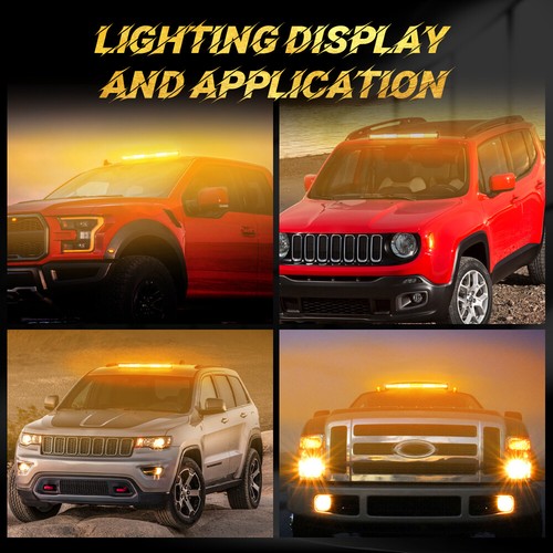 36" LED Emergency Warning Light Bar Windshield Strobe Amber Traffic Advisor - Picture 9 of 9