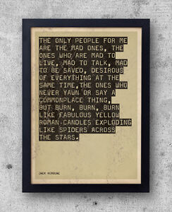 Jack Kerouac On The Road Quote Poster Beat Generation Big Sur Jazz Ebay