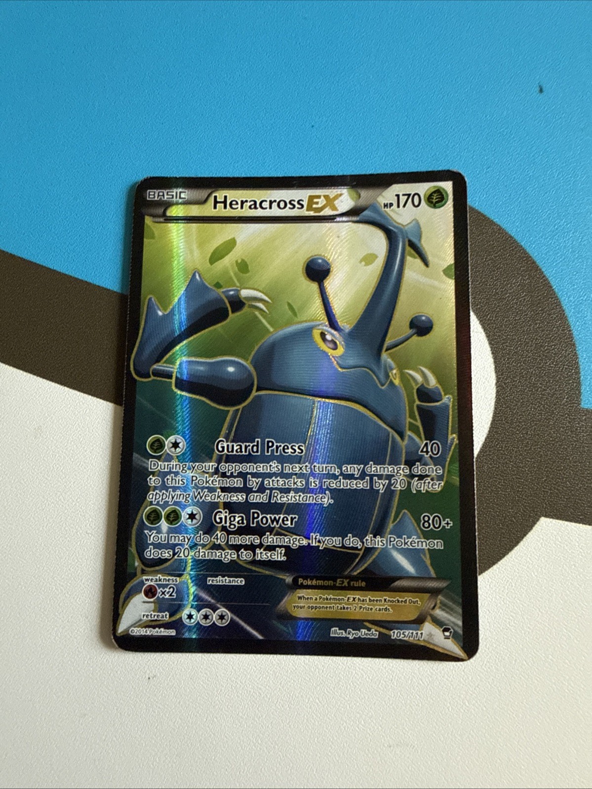 Pokémon TCG Heracross EX 105/111 Furious Fists Ultra Rare Card