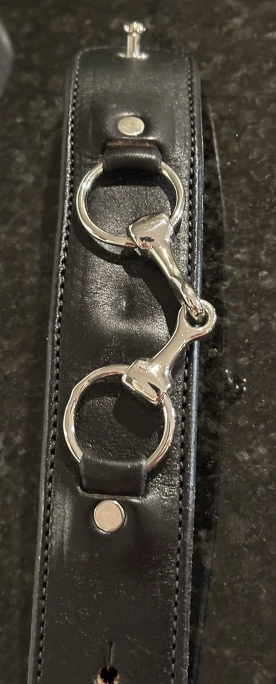 Браслет-манжета для конного спорта Rebecca Ray черный кожаный 9 дюймов - Изображение 2 из 4