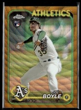 2024 Topps Chrome Gold Wave Refractor Joe Boyle RC 40/50 Oakland Athletics #91