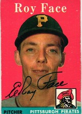 ELROY ROY FACE #74 Signed 1958 Topps MLB BASEBALL CARD PIRATES Auto TRIM