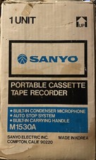 vintage sanyo cassette recorder Model M 1530a NIB