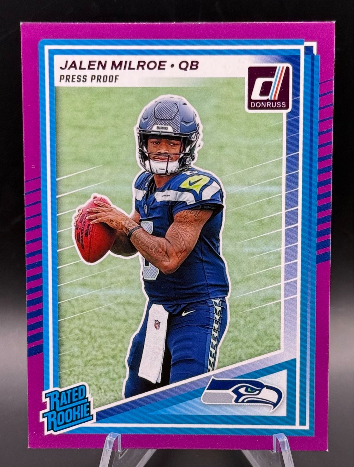 2025 Panini Donruss - Jalen Milroe Purple Press Proof RC - Seattle Seahawks #307