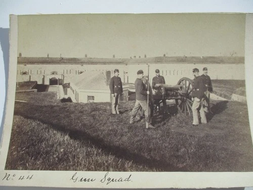 (2) Rare Fort Adams Antique American Civil War Era Rhode Island CDV Photo's