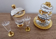 SWAROVSKI CRYSTAL MEMORIES WEDDING CAKE 235249 & WINE COOLER & FLUTES 191586