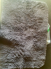 Gray Microfiber Bath Mat Rug, Non-Slip, Machine Washable, Rectangle Solid