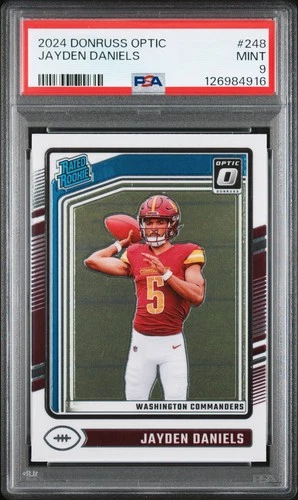 2024 PANINI DONRUSS OPTIC #248 JAYDEN DANIELS ROOKIE RC PSA 9