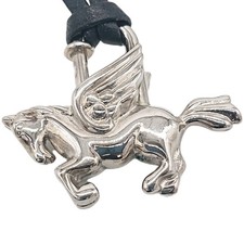 HERMES Cadena Padlock Pegasus 1993 Limited model Bag Charm Pendant Silver