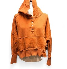 FP Movement Honey Dove Orange Relaxed Oversized Pullover Hooded Sweatshirt 