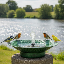 12.6" Bird Bath for Outside, Solar Bird Bath Fountains, Bird Bath Bowl Outdoor,