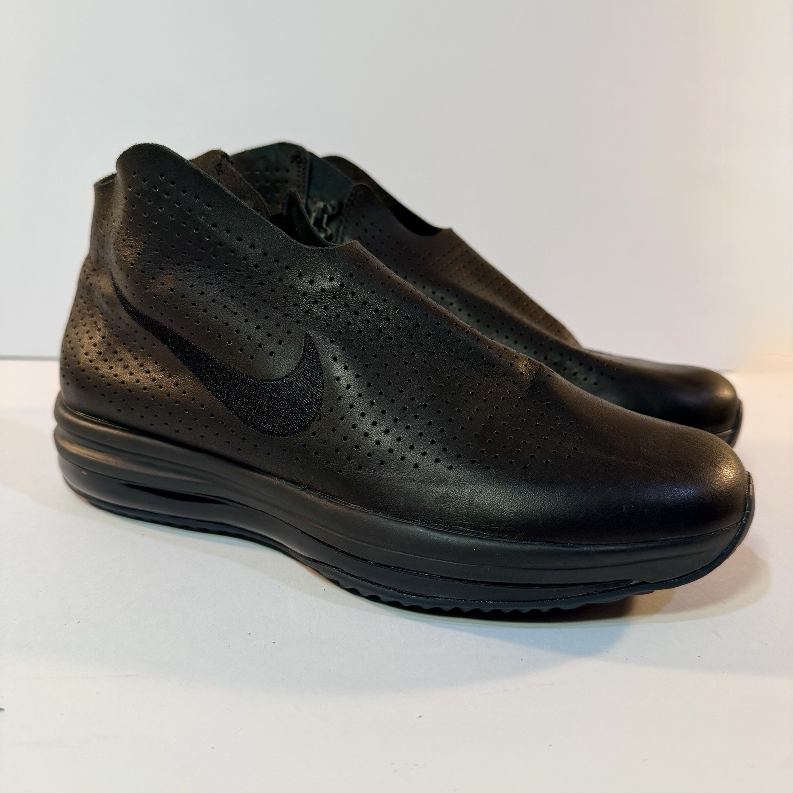 Nike Zoom Modairna Hoops Style Womens 8 Leather ANTHRACITE Air Slip On Sneaker