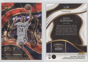 2023 Panini Select Courtside Red Cracked Ice Prizm Jordan Hawkins #280 Rookie RC