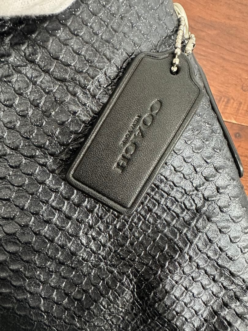 Luxurious Embossed Leather COACH Python Pattern B… - image 10