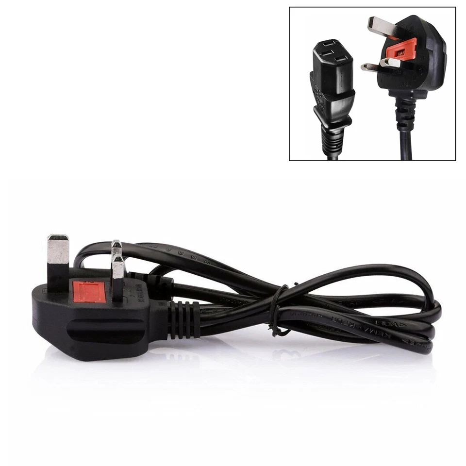 Kettle Lead 1M Metre UK Mains Power Plug to IEC C13 Cable Cord for PC Monitor TV - Image 4 of 4