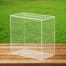 Clear Acrylic Wedding Card Box Large DIY Card Boxes with 4 "Card Text Sticker...