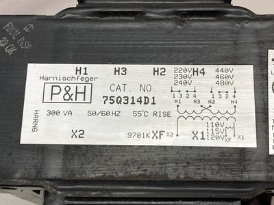 P&H,75Q314D1,Control Transformer 300VA 50/60HZ | eBay
