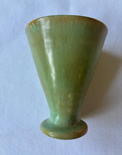Vtg Shearwater Pottery Green Brown Accents Be...