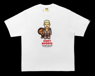 A Bathing Ape BAPE x WWE x Fanatics Cody Rhodes Baby Milo White Relaxed Tee XL