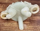 Vintage Chinese White Jade Dragon Incense Burner Carved Tripod Censer — photo 5
