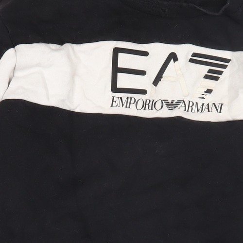 Sudadera Pullover Emporio Armani EA7 Para Hombre Negra Logo - Imagen 12 de 12