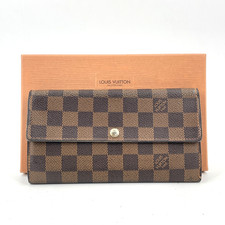 Auth LOUIS VUITTON Damier Ebene Portefeuille Sarah N61734 Unisex Wallet  SKB446