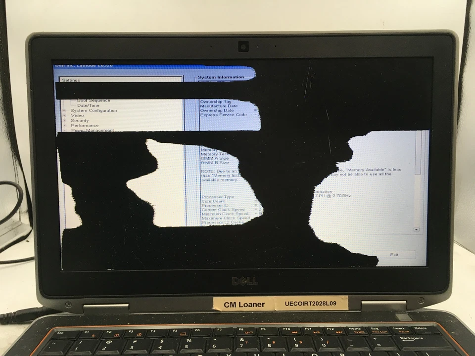 DELL LATITUDE E6320 - BOOTS TO BIOS/BAD LCD - INTEL I3 2ND GEN - NO RAM -READ-BB - Image 2 of 4