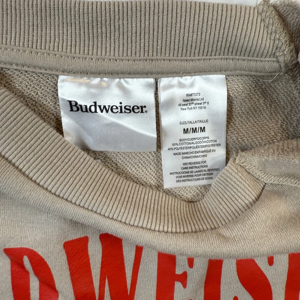 Top de ropa deportiva Budweiser para hombre beige mediano algodón poliéster Foto 3 de 4