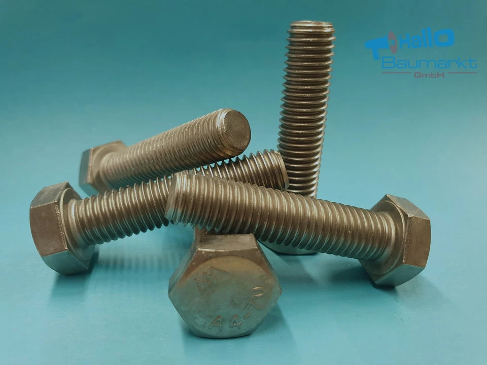 Vite Esagonale per Macchinario Acciaio Inox A4 ✅✅ M10 M12 M16 M20 M24✅ din 933 - Immagine 3 di 4