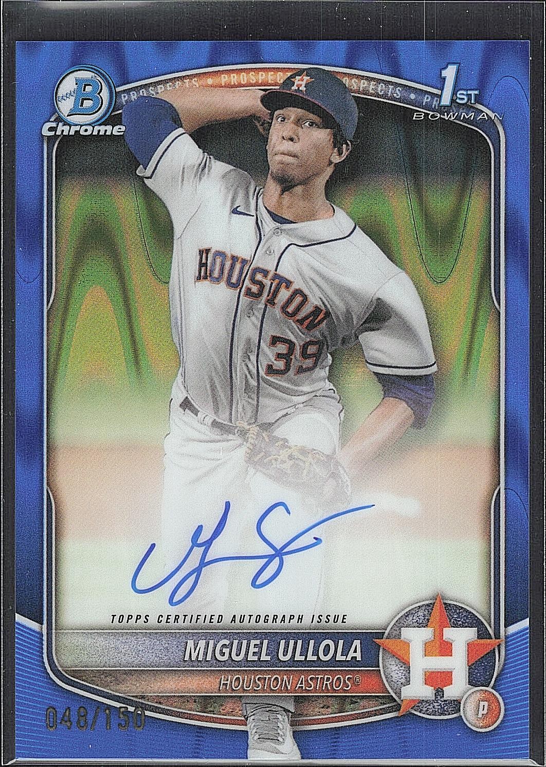 2025 Bowman Chrome #CPA-MU Miguel Ullola Prospect Auto Blue RayWave #/150 BZ49