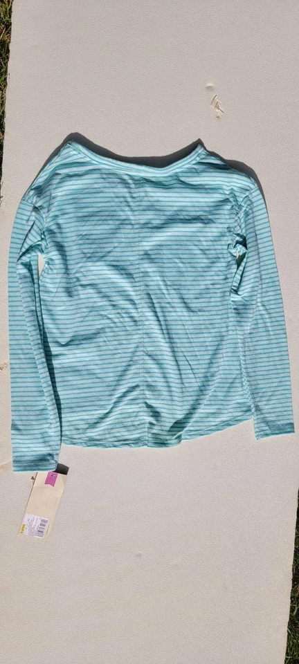 NUEVO CON ETIQUETAS Niñas S 6/6X Cherokee Verde Rayas Manga Larga Camiseta Clásica Prenda para el torso Foto 2 de 3