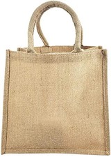 Heavy Duty Reusable Jute Burlap Tote Bags 6 Pack Natural Medium Shopping/Gifts 