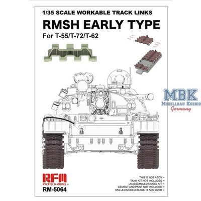 RYE FIELD MODEL RFM5064 RMSH Early type work. track links f. T55/T-72/T-62