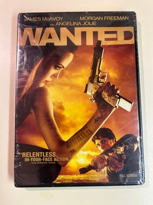 Wanted DVD, 2008 Action Thriller, James McAvoy, Angelina Jolie, Morgan Freeman