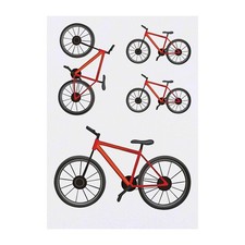 4 x 'Red Bike' Temporary Tattoos / Transfers TO00014387 