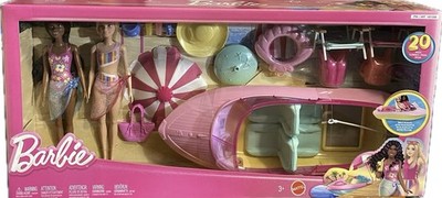 Barbie Lake Adventure Playset  20 Accessories Dolls Chairs Life Vests 1851598
