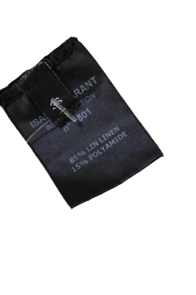 Isabel Marant Womens Linen Long Sleeve Mock Neck Loose Kit Top White Size 36 - Image 4 of 4