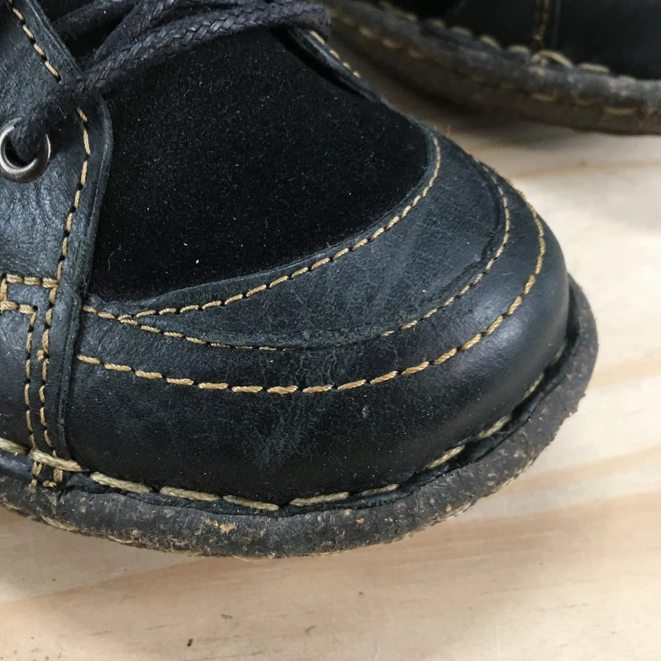 Børn Tenis Mujer 6.5 Negro Cuero Gamuza Nyle Cómodo Informal Zapatos con Cordones Foto 4 de 4