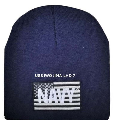 USS IWO JIMA  LHD-7 *SKULL CAP/HAT EMBROIDERED. NAVY OFFICIAL LICENSE