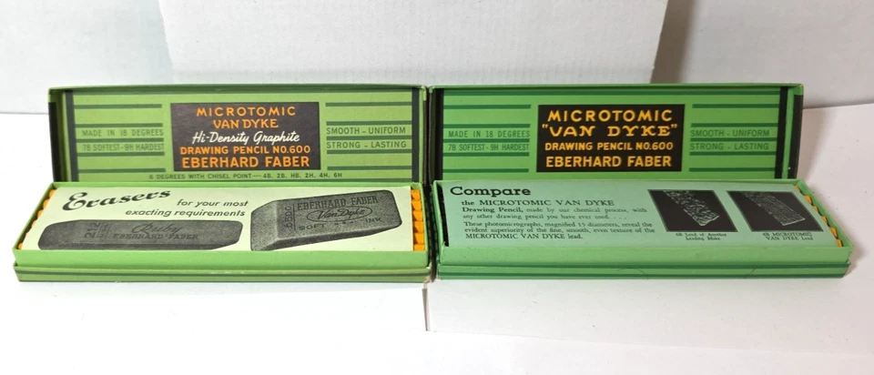 24 VINTAGE EBERHARD FABER-VAN DYKE-600-5H-F Graphite PENCILS -in box USA - READ - Image 4 of 4