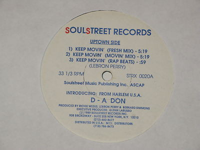 D A DON Keep Movin 12" RECORD 1989 SELTENER RAP - Bild 1 von 1