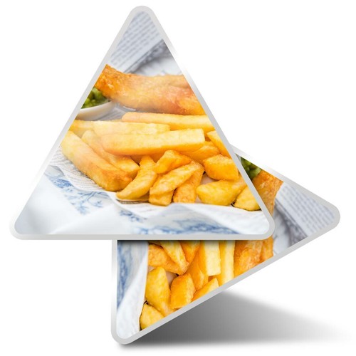 2 x Triangle Stickers 7.5cm - Fish & Chips Food British Seaside #21529 - 第 1/9 張圖片