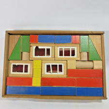 DDR Holzbaukasten 1960 VERO Studio Konstruktion Spielzeug Baukasten Holzklötzer